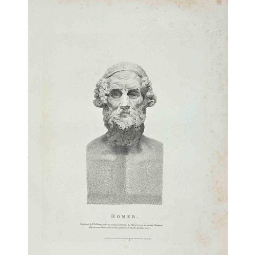 Portrait of Homer is an original artwork realized by Thomas Holloway (1748 - 1827). Original Etching from J.C. Lavater's...