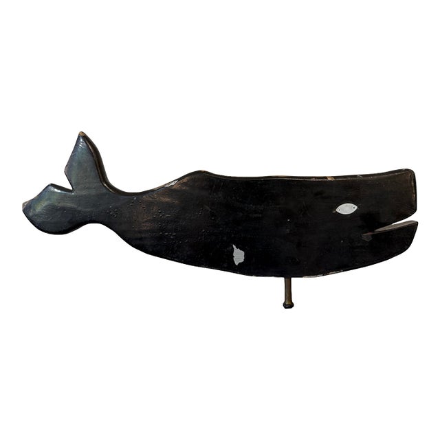 Antique Wooden Whale Weathervane, New England Folk Art, Ca. 1850–1900 For Sale
