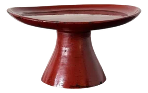 Rare Japanese Negoro Stem Dish Momoyama Edo Period