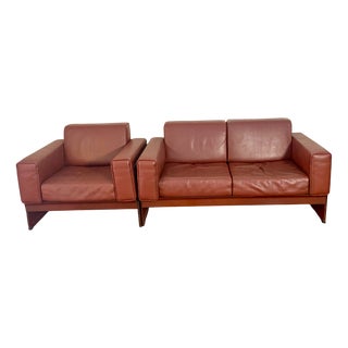 Korium KM 3/1 2-Seater Sofa and Armchair Set by Tito Agnoli for Matteo Grassi, Italy, 1980s, Set of 2 For Sale