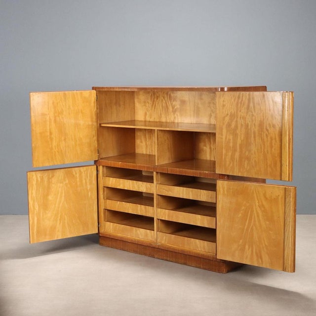 Vintage Sideboard in Exotic Wood Veneer, 1950s For Sale - Image 3 of 13