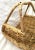 Vintage Woven Rattan Firewood Basket or Gathering basket in neutral. Perfect for flowers, magazines, yarn, or firewood....