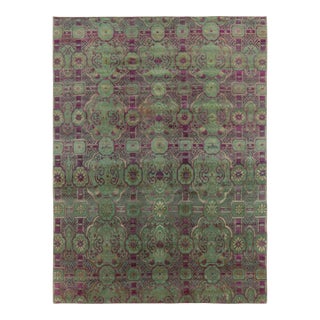 Contemporary European Style Floral Wool & Natural Silk Rug by Rug & Kilim For Sale