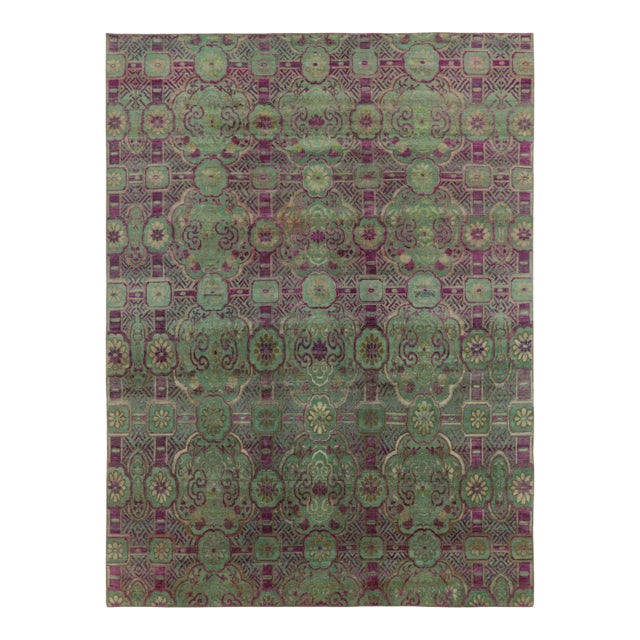 Contemporary European Style Floral Wool & Natural Silk Rug by Rug & Kilim For Sale