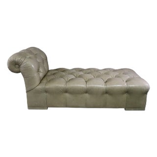 Sally Sirkin Lewis for J.Robert Scott Chesterfield Style Leather Chaise Lounge For Sale