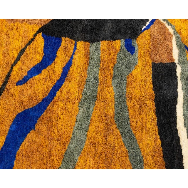 Goldenrod Oversize Hand-Knotted Moroccan Wool Rug | 13'2" X 9'11" | One of a Kind For Sale - Image 8 of 9