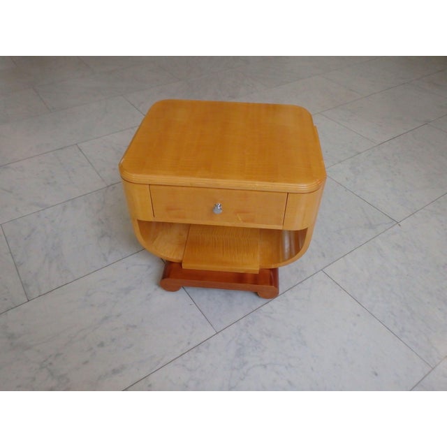 Side Table with One Drawer and U-Shaped Base, 1940s For Sale - Image 15 of 18