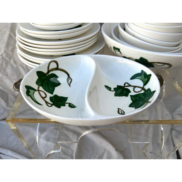 Vintage Ivy Print Dinnerware Set of 33 For Sale In Palm Springs - Image 6 of 8