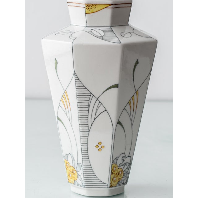 Art Deco Ceramic Table Lamp with New Jacquard Lampshade by Royal Delft For Sale - Image 3 of 18