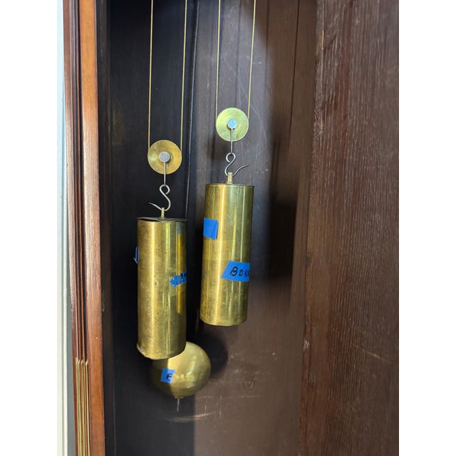 Mid 18th Century George II Mahogany Grandfather Clock in Ornately Detailed Case For Sale - Image 11 of 12