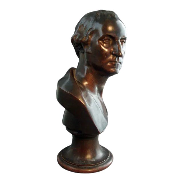 19th Century Bronze Bust of President George Washington For Sale