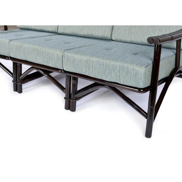 7-Piece John Wisner for Ficks Reed Far Horizons Rattan Modular Sofa Group For Sale - Image 10 of 11