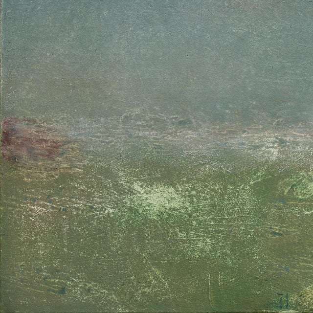 Awh 352 - Dreamy Abstract Landscape Original Minimalist Colorfield Oil Painting on Canvas For Sale - Image 4 of 9