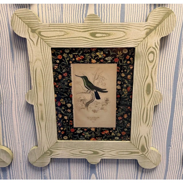 Sculpture Materials 19th Century Hummingbird and Nectarivore Engravings in Custom Faux Bois Frames (6 Priced Individually) For Sale - Image 7 of 8