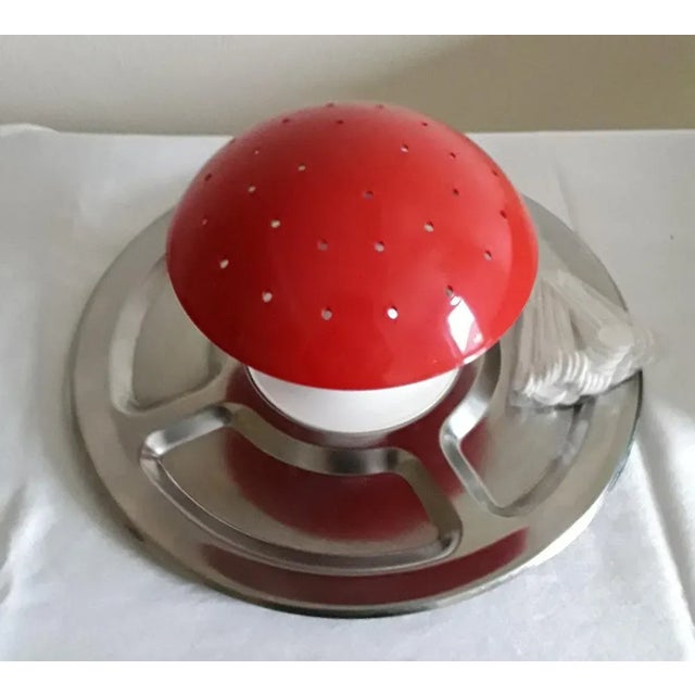 Vintage German Mushroom in Stainless Steel and Plastic, 1970s For Sale - Image 3 of 7