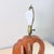 1960s Vintage Mid-Century Modern Oak & Brass Sculptural Table Lamp — Cutout Base, Abstract Harp Shape For Sale - Image 5 of 7