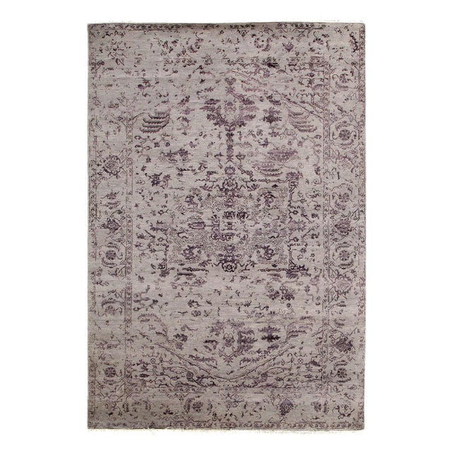 2020s 2020s Gray Erased Modern Rug For Sale - Image 5 of 5