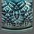 Vintage Glazed Pottery Teal, Green, Blue Planter Attached Under Plate For Sale - Image 4 of 7