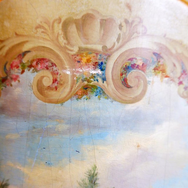 Wood Venetian Baroque Curved Cabinet with Pastoral Scene, 1900 For Sale - Image 7 of 16