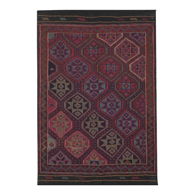 Vintage Turkish Jajim Kilim Rug 5'9'' X 8'3'' For Sale