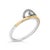Contemporary 14K Yellow Gold Plated Sterling Silver 1/10 Cttw Diamond Arc Ring - Size 7 For Sale - Image 3 of 6
