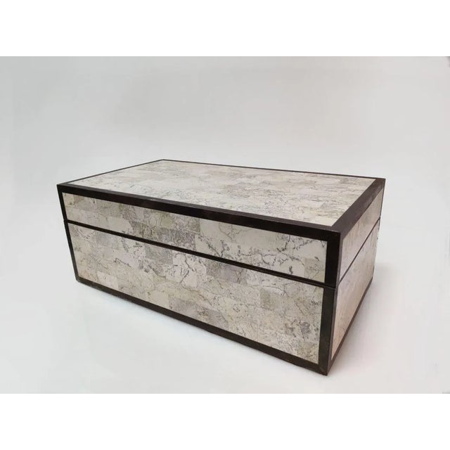 Marble, Wood and Brass Box from Maitland Smith, 1970s For Sale - Image 3 of 18