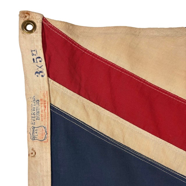 This vintage Union Jack flag is fully sewn from a cotton cloth which does not lie perfectly flat. Please note overall...