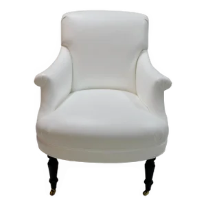 Italian Salon Chair in Pure White Vinyl