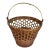 Vintage Mid-Century Split Bamboo/Rattan Wastebasket W/Handle For Sale