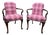 1980s Pair of Rococo Style Upholstered Dining Chairs in Harris Tweed For Sale