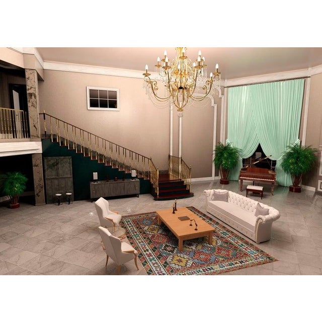 Textile 8x10 Brown Hand-Knotted Wool Tiled Starburst Classic Traditional Carpet Rug For Sale - Image 7 of 7