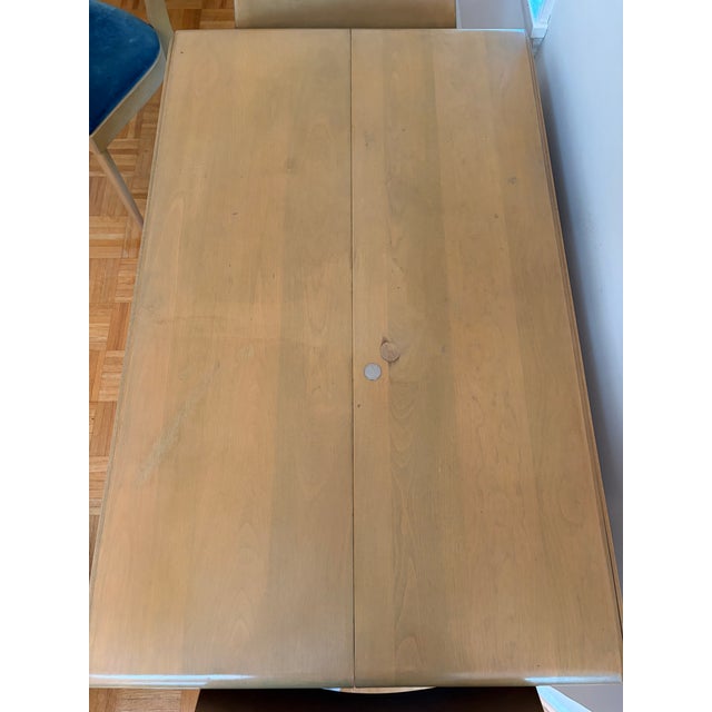 1950s Mid Century Modern Heywood-Wakefield Drop Leaf Table With 2 Leaves, 5 Chairs For Sale - Image 16 of 16