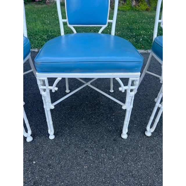 White Chinese Chippendale Bamboo Patio Set by Kessler For Sale - Image 11 of 18