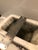 Light Gray Vintage Concrete Planter With Floral Design For Sale - Image 8 of 9