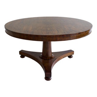 William IV Rosewood Tilt-Top Centre Table on Tripartite Pedestal, c.1835 For Sale