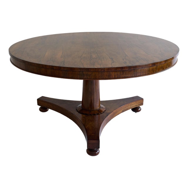 William IV Rosewood Tilt-Top Centre Table on Tripartite Pedestal, c.1835 For Sale