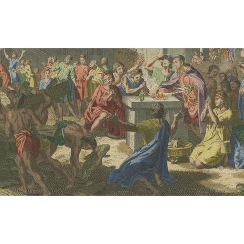 Bernard Picart, Inca Sun Festival, Peru, 1777, Hand-Coloured Engraving For Sale - Image 5 of 9