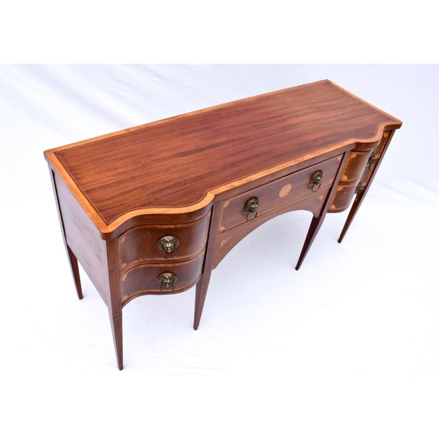 Wood Mahogany Hepplewhite Sideboard With Satinwood Inlay For Sale - Image 7 of 13