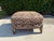 Late 20th Century Vintage Square Damask Ottoman With Hand-Painted Faceted Feet & Nailhead Trim For Sale - Image 5 of 11