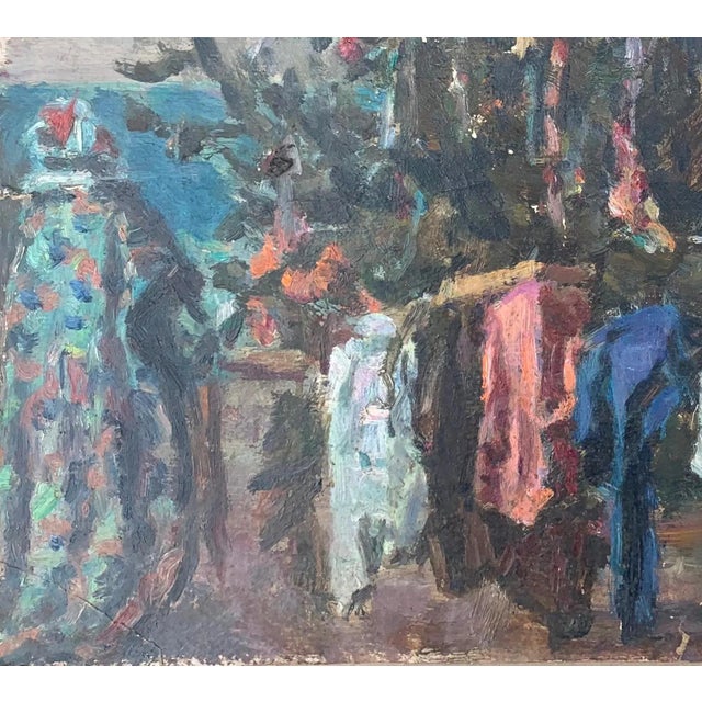 1970s Soviet Family Holidays Antique Oil Painting Original Socialist Realism Soviet Art Ukrainian Artists Sokolovsky G. 42-45 1970s For Sale - Image 5 of 6