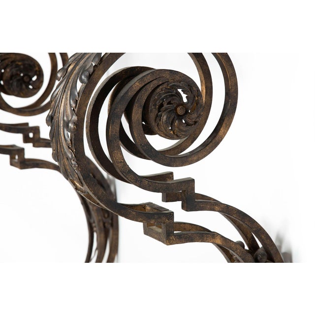 Circa 1930s Art Deco Wrought-Iron Marble Console Pier Table For Sale - Image 14 of 18