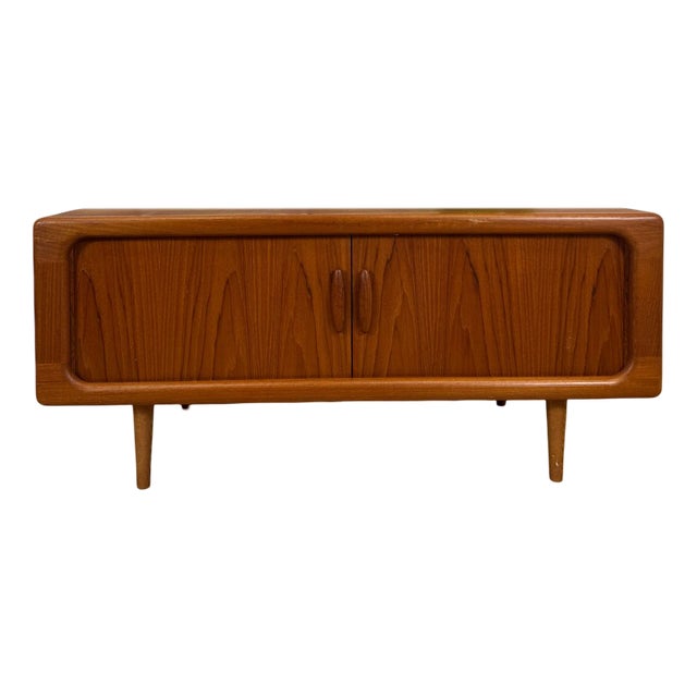 Low Sideboard with Retractable Teak Doors from Dyrlund, Denmark, 1960 For Sale