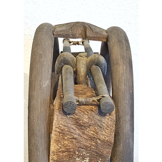 Antique Karen Hill Tribe (Thailand) Elephant Bell and Stand For Sale - Image 10 of 13