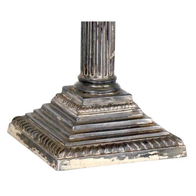 Shabby Chic Classical Columnar Candle Stick Lamp For Sale - Image 3 of 11