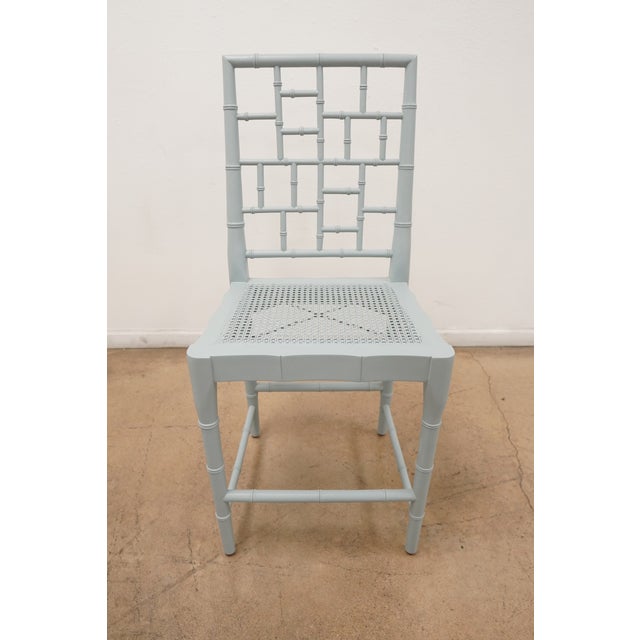 Faux Bamboo Chippendale Bar Stools (Set of 4) For Sale - Image 17 of 18