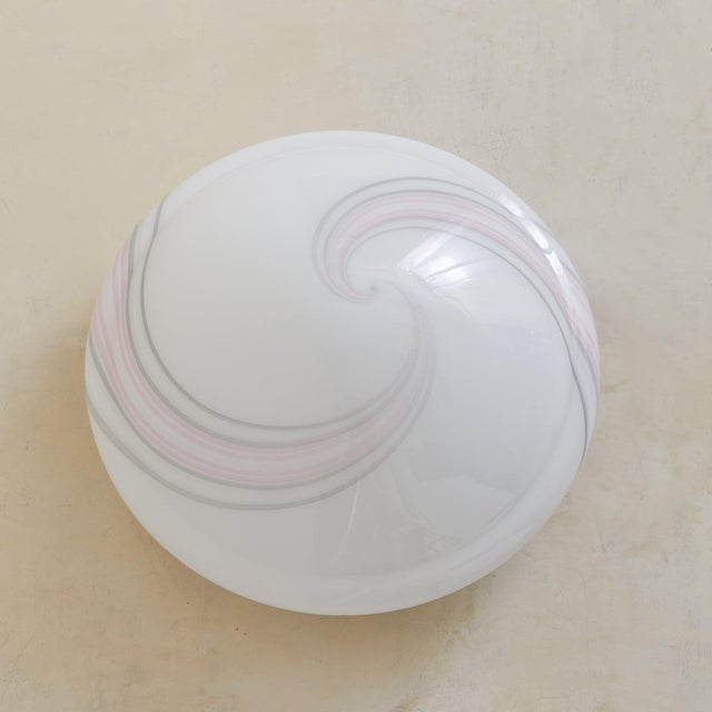 Italian Murano Hand-Blown Swirl Glass Flush Mount, 1970s For Sale - Image 4 of 7