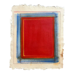 1990s Abstract Expressionist Color Field Oil Painting on Paper