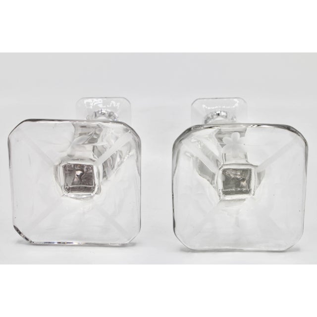 Vintage French Country Crystal Candlesticks For Sale - Image 10 of 12