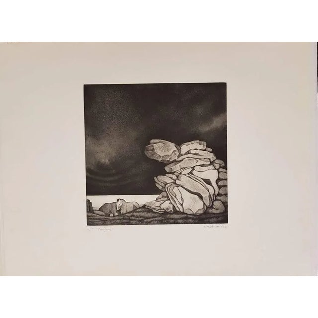 Etching on ivory colored paper, with wide margins. Hand signed, titled and numbered on the lower margin. Editon of 75...