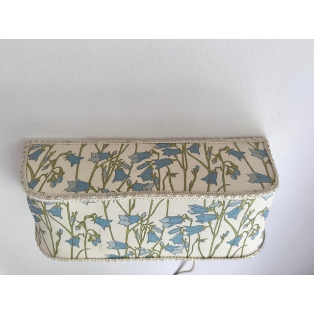 Blue Swedish Handmade Textile Wall Lamp in the style of William Morris Style, 1960s For Sale - Image 8 of 11